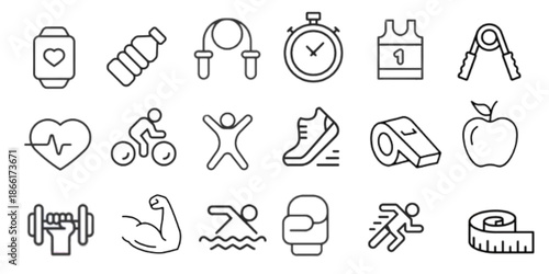 Fitness Workout Icon Set