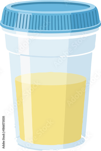 Vector illustration of a glass of milk and juice alongside a white coffee cup isolated on a brown background for a cafe beverage takeaway
