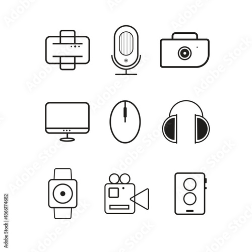 Analysis, statics, engineering, Data Science, and people team icon set vector illustration.