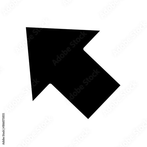 モノトーンの左上矢印アウトラインとシンプルな図形アイコン