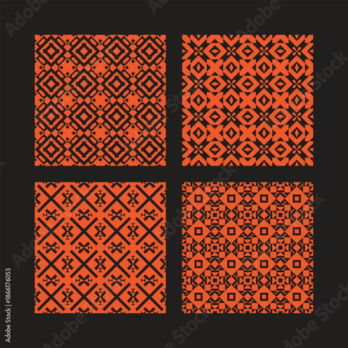 Traditional African Inspired Geometric Pattern for Fabric Print