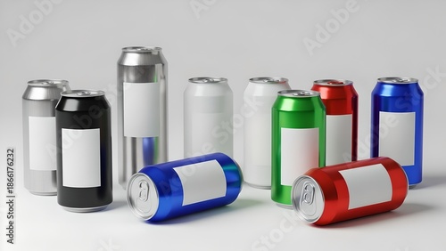 Blank Aluminum Beverage Can Mockup on Neutral Background