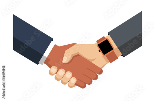 Handshake of business partners. Business handshake. Successful deal. Vector flat style illustration
