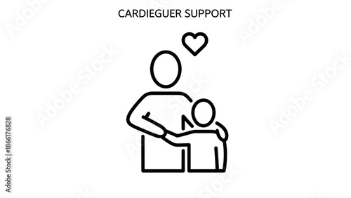 Cardioguer Support Icon: Adult Embracing Child with Heart Symbol