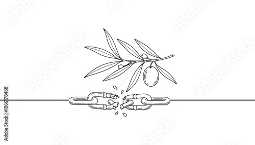 A black and white illustration of a cannabis leaf connected to a rope with knots