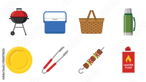 BBQ and Picnic Essentials: Grill, Cooler, Basket, Skewer, and More