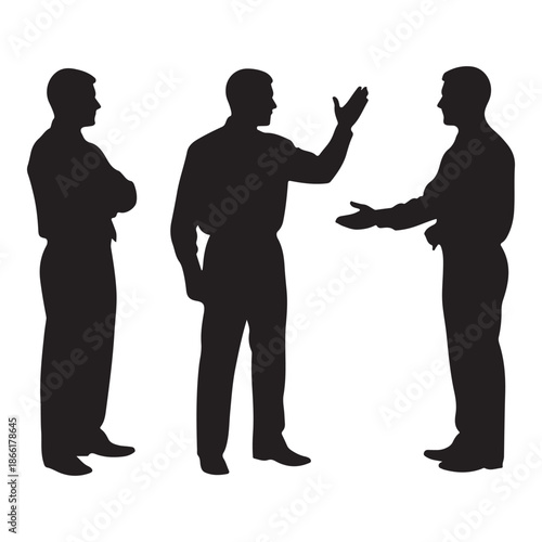 Professional Disagreement Silhouette Showing Business Negotiation and Conflict