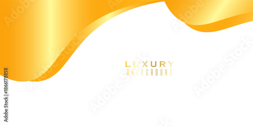 Yellow Gold luxury silk bg with golden curve line decoration. Premium wave fabric flow.EPS10, WEBSITE .