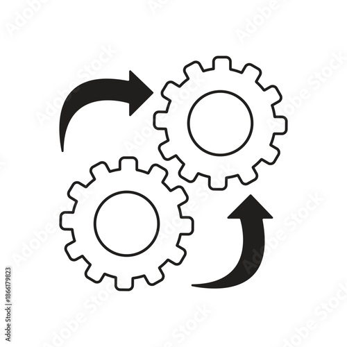 Gear setting icon set, containing Cog wheel, Gear wheel symbol, Vector illustration. 