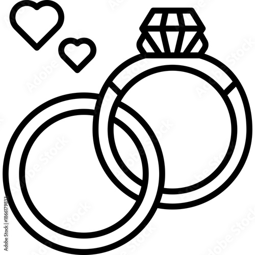 Diamond Ring Line Icon