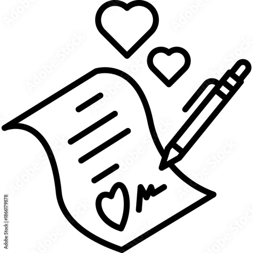 Love Letter Line Icon