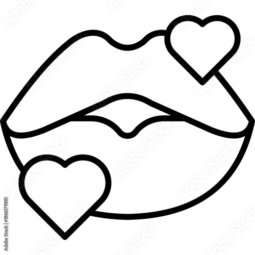 Kiss Line Icon