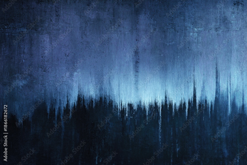 Naklejka premium Abstract blue and black textured background resembling a rainy night