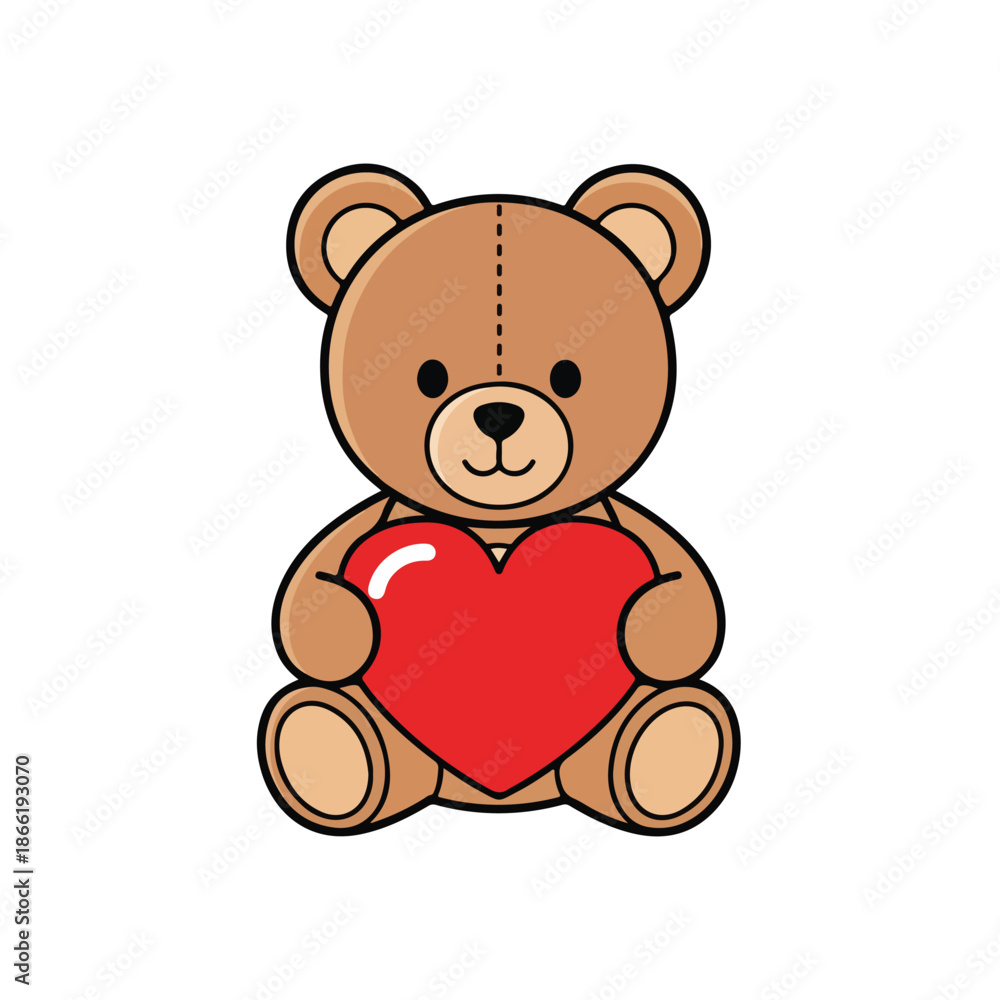 Fototapeta premium A teddy bear holding a heart