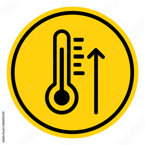 High Temperature Symbol Sign,Vector Illustration, Isolated On White Background Label. EPS10