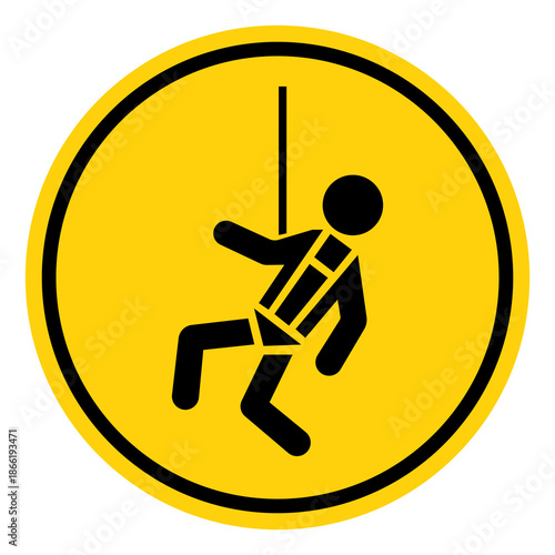 Safety Harness Required Symbol Sign, Vector Illustration, Isolated On White Background Label.EPS10