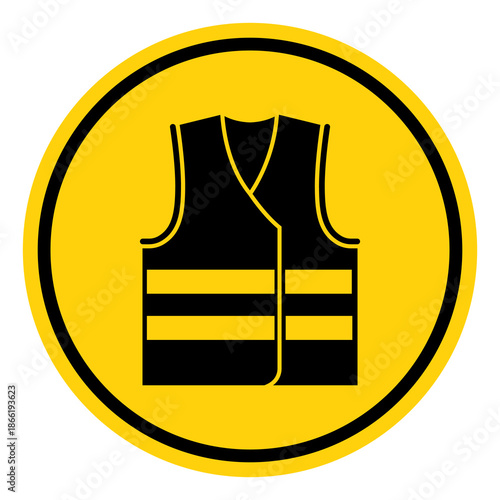 Wear High Visibility Clothing Symbol Sign,Vector Illustration, Isolated On White Background Label.EPS10