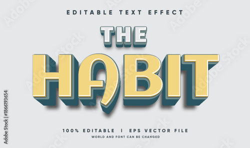 the habit vector text effect with modern style
