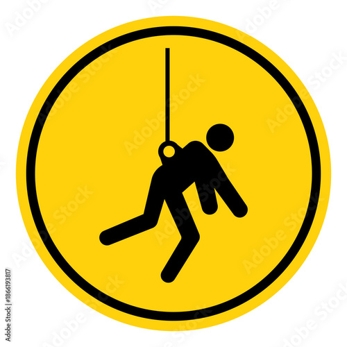 Safety Harness Required Symbol Sign, Vector Illustration, Isolated On White Background Label.EPS10