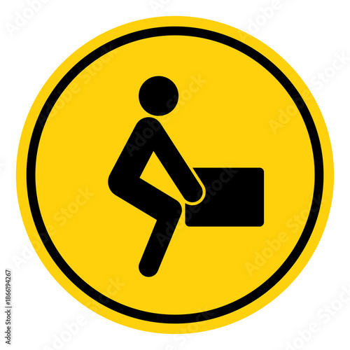 How To Lift Correctly Symbol Sign, Vector Illustration, Isolate On White Background Label. EPS10