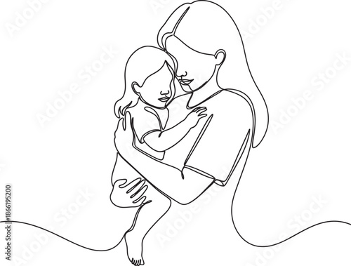 Tender moment of mother and child embrace