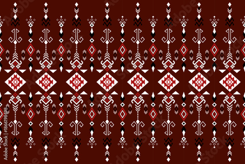 Southwest Aztec geometric Native American Mexican Navajo tribal ethnic seamless pattern fabric colorful design vector for woven textile printing blanket rug carpet fashion