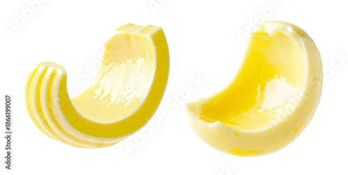 Swirls of  butter isolated white background. A sample for package design