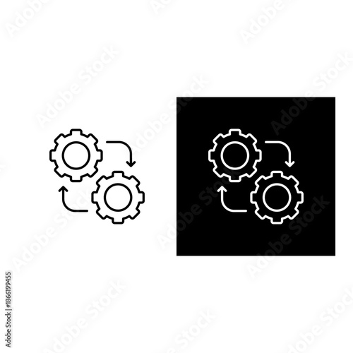 Integration  icon black and white outline.