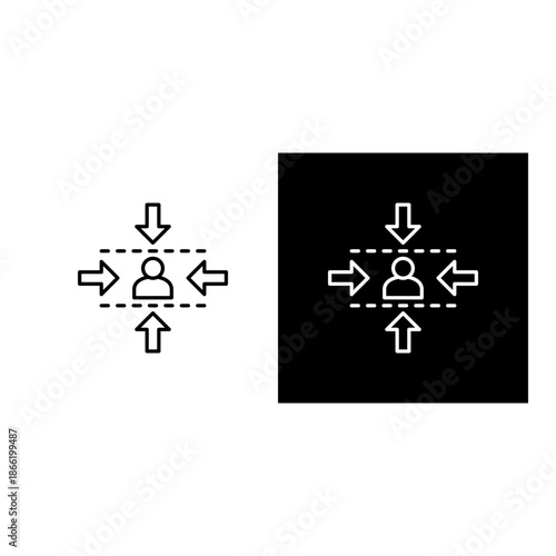 Alignment  icon black and white outline.