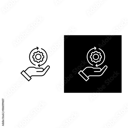 Change Management  icon black and white outline.