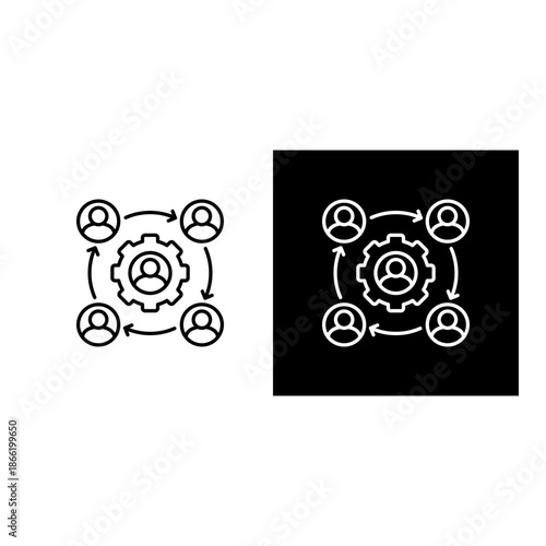 Restructure  icon black and white outline.