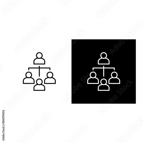 Organizational  icon black and white outline.