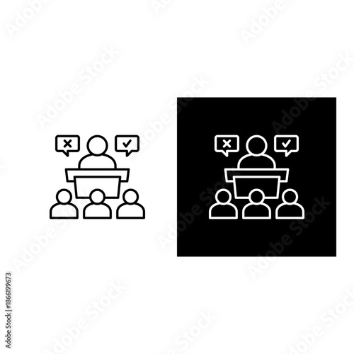 Authority  icon black and white outline.