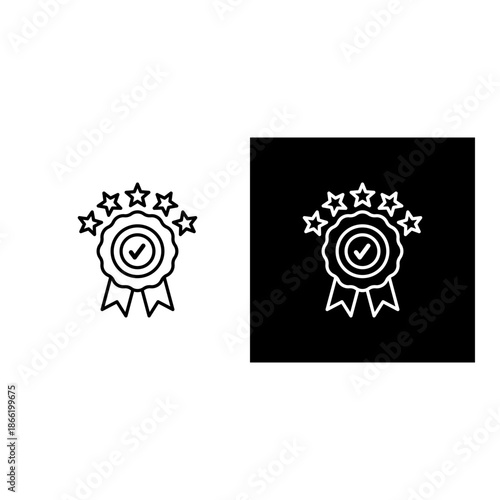 Quality  icon black and white outline.