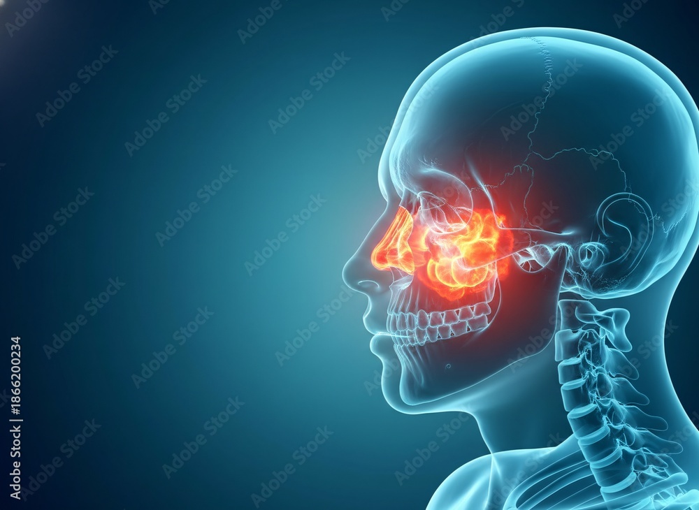 Obraz premium Human Sinusitis Anatomy
