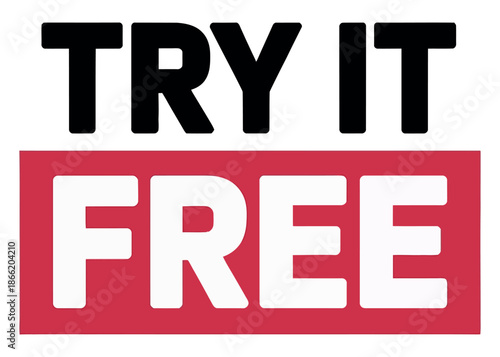 Bold black text declares 'Try It Free' over a solid red rectangular graphic element.