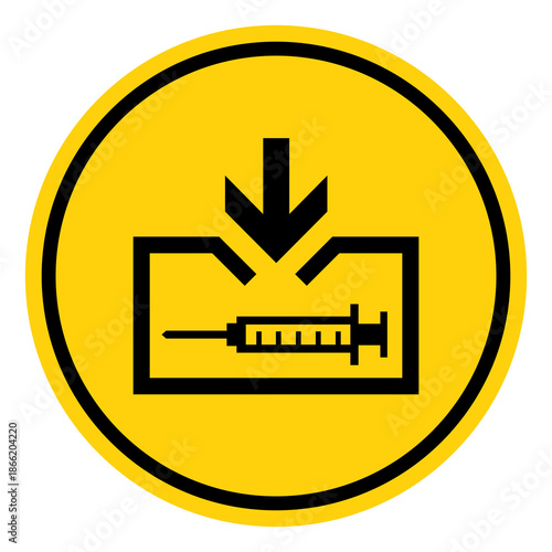 Sharps Disposal Symbol Sign, Vector Illustration, Isolate On White Background Label. EPS10