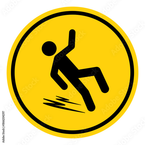 Slippery Symbol Sign, Vector Illustration, Isolate On White Background Label. EPS10