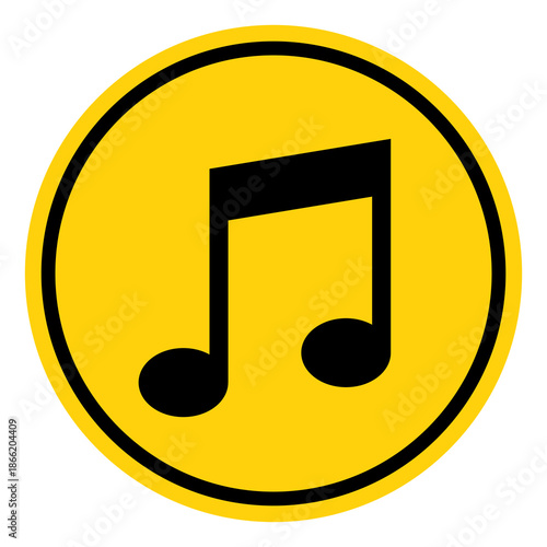 No Music Symbol Sign, Vector Illustration, Isolate On White Background Label. EPS10