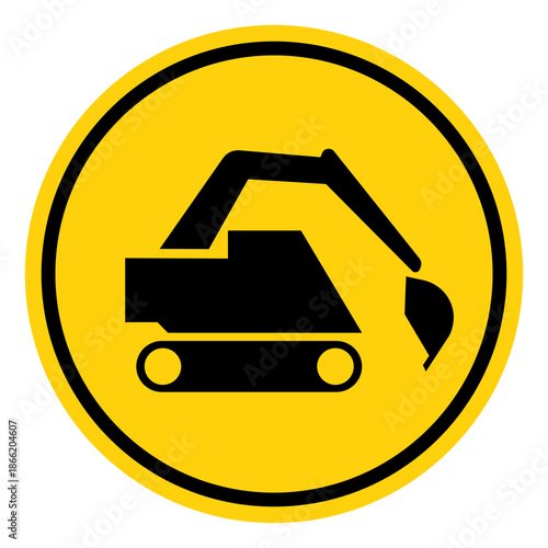 Do Not Dig Do Not Use Back Hoe Symbol Sign, Vector Illustration, Isolate On White Background Label. EPS10