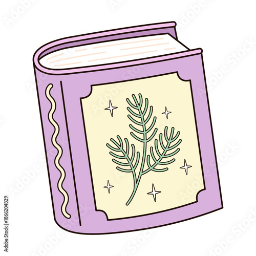 Cozy Winter book illustration, Christmas bookish clipart, Book lover design, Holiday reading sticker, bookstore graphic.