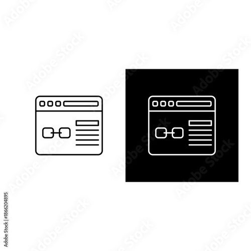 Backlink  icon black and white outline.