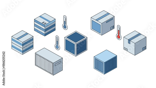 Industrial production line process stages illustration.