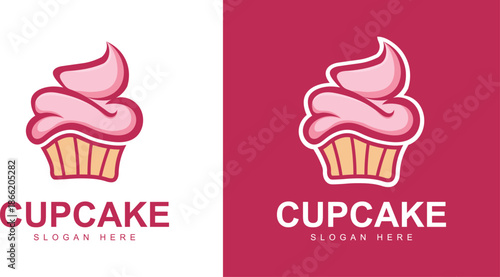 Cupcake logo design template graphic for food business