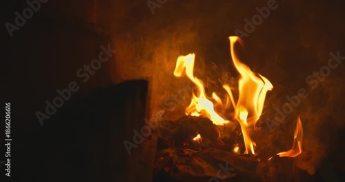 Wallpaper Mural Burning Trash at Night in Slow Motion with Dramatic Fire and Smoke Torontodigital.ca