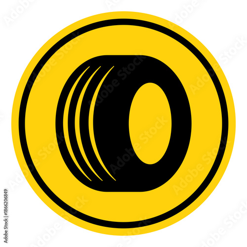 Tire Car Symbol Sign, Vector Illustration, Isolate On White Background Label. EPS10