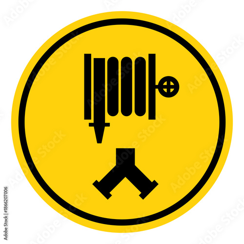 Fire Hose Reel Symbol Sign, Vector Illustration, Isolate On White Background Label. EPS10