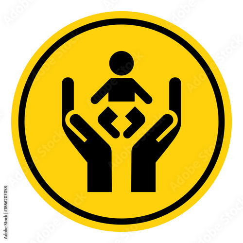 Child Care Center Symbol Sign, Vector Illustration, Isolate On White Background Label. EPS10