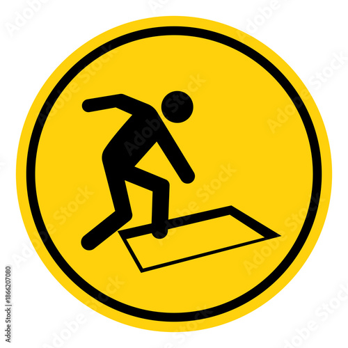 Fall Hazard Symbol Sign, Vector Illustration, Isolate On White Background Label. EPS10