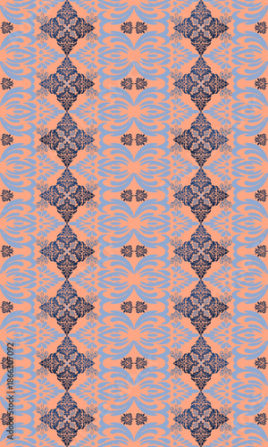 Classic Damask Seamless
Pattern - Vector Illustration for Elegant Textile
Design,Damask,Jacquard loom, Brocade, Satin weave,ethnic, geometric, textile, fabric, motif, retro, 